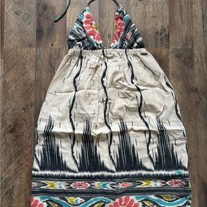 Billabong Bohemian Halter Dress with Floral Accents